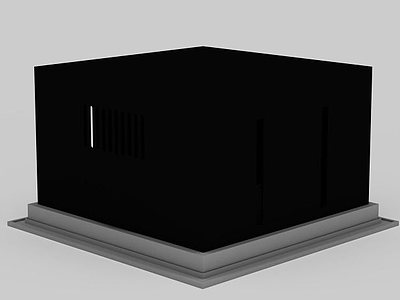 现代黑色吸顶灯模型3d模型