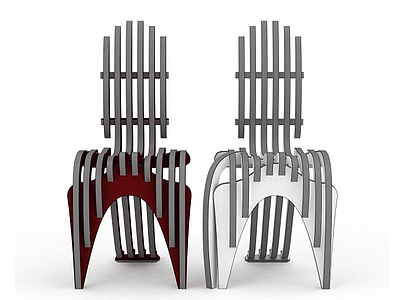 概念金属户外休闲座椅模型3d模型