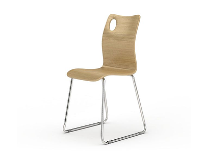 3d木质曲面餐椅模型