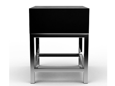 黑色方形边桌模型3d模型