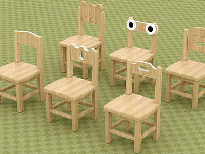 3d儿童椅合集模型