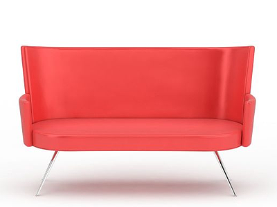 时尚橘红色长沙发椅模型3d模型