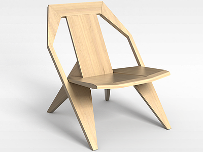 3d现代实木装饰椅子模型