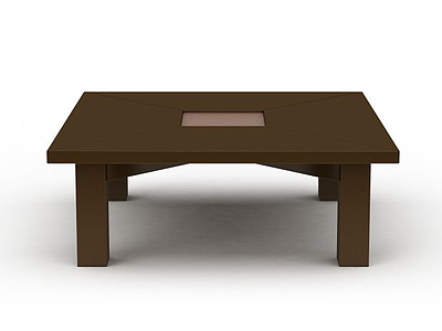 3d木质方形桌模型