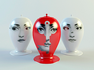 艺术脸谱瓷瓶模型3d模型