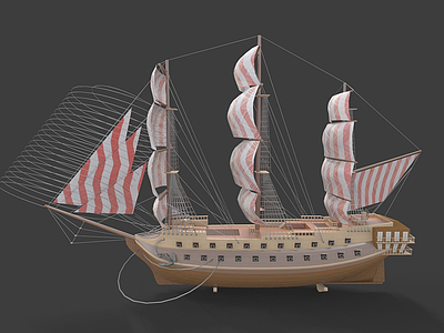 小船模型3d模型