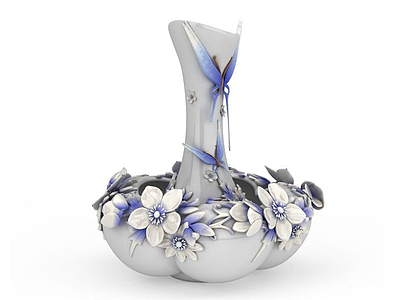 3d艺术陶瓷装饰花瓶免费模型