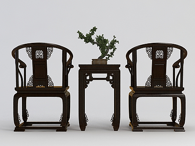 中式风格桌椅桌椅模型3d模型