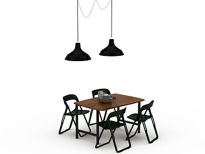 3d简易餐厅桌椅免费模型