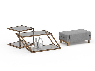 3d客厅沙发凳免费模型