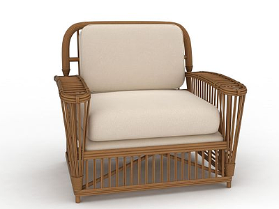 3d竹制椅子模型