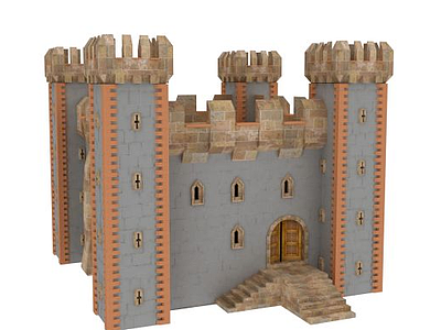 3d欧式<font class='myIsRed'>建筑城堡</font>模型