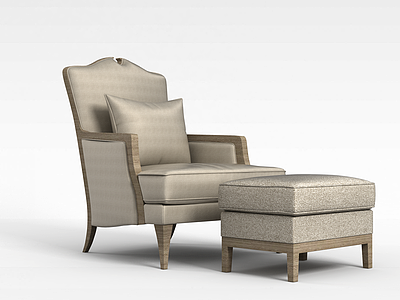 欧式休闲沙发模型3d模型