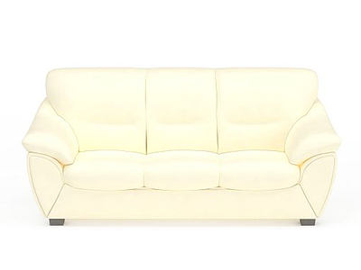 现代米白色多人沙发模型3d模型