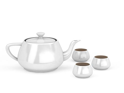 3d瓷制茶具模型