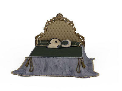 3d欧式风格双人床免费模型