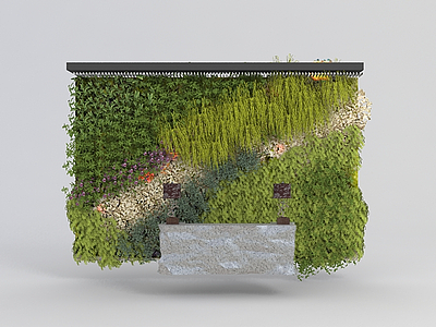 3d绿植装饰墙免费模型