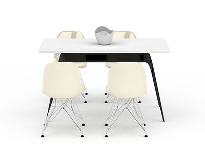 现代简约风格桌椅组合模型3d模型