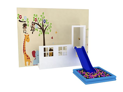 3d室内儿童娱乐设备模型