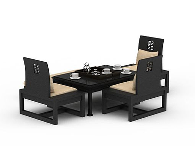 3d新中式沙发茶几组合免费模型