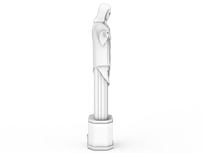 白色耶稣雕像模型3d模型