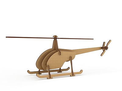 飞机拼木模型3d模型