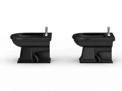 黑色陶瓷坐便器模型3d模型