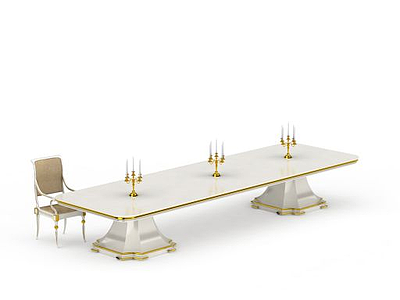 欧式餐桌模型3d模型