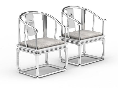3d金属质感椅子组合免费模型
