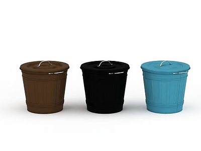 3d彩色塑料桶免费模型