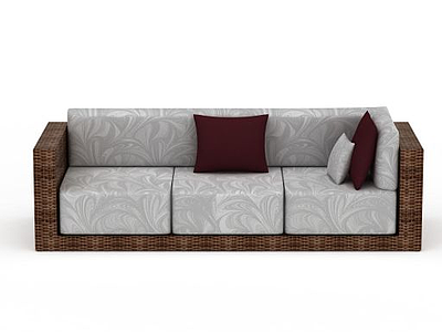 3d客厅长沙发模型
