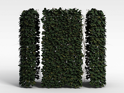 3d绿化草墙模型