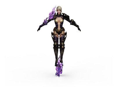 3d游戏女战士形象模型