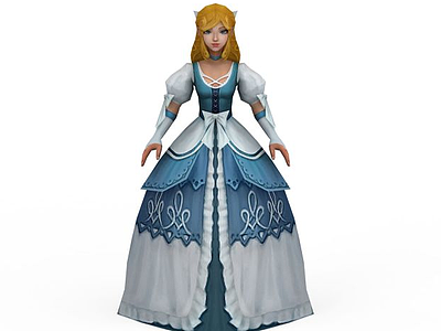 3d游戏角色公主免费模型