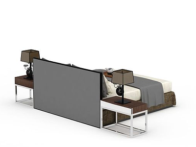 客厅双人床模型3d模型