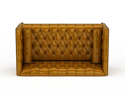 3d现代棕色软包沙发免费模型