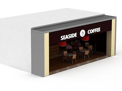 商场咖啡展厅模型3d模型