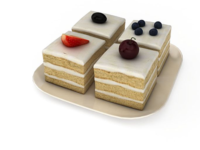 多层奶油蛋糕模型3d模型