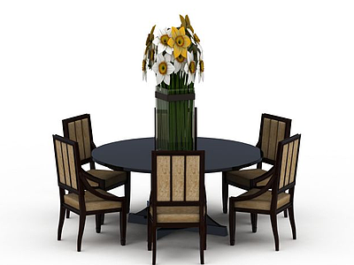 3d中式风格餐桌模型