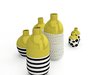 3d现代装饰瓶摆件模型