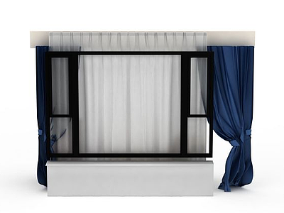 客厅窗帘模型3d模型