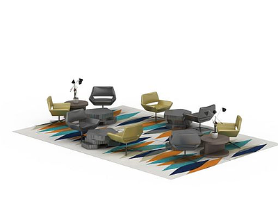 3d休闲桌椅免费模型