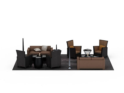 3d休闲沙发茶几组合免费模型