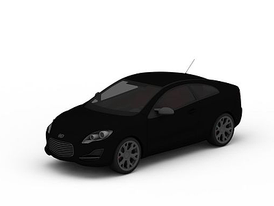 3d黑色小轿车模型