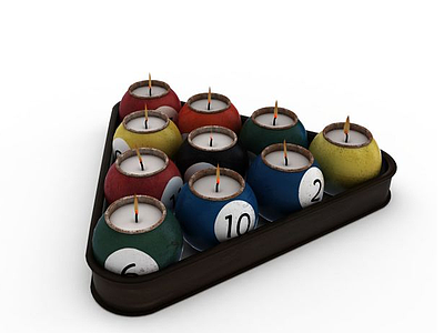 桌球系列蜡烛模型3d模型