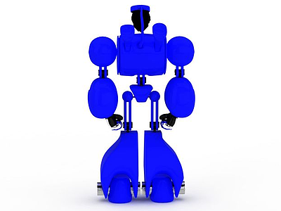 儿童玩具蓝色机器人模型3d模型