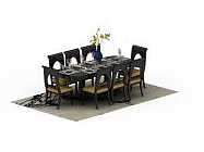 3d现代欧式家居餐桌免费模型