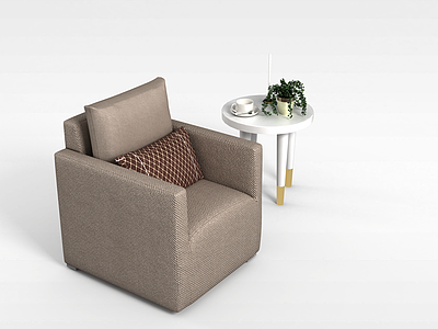 3d布艺休闲沙发模型