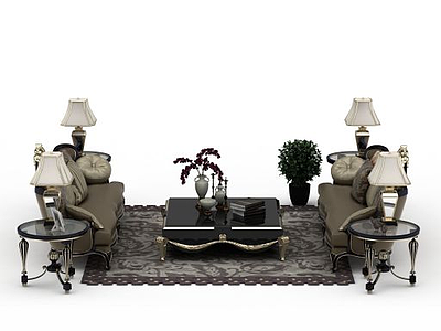3d客厅休闲沙发组合免费模型
