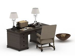 家庭办公书桌模型3d模型